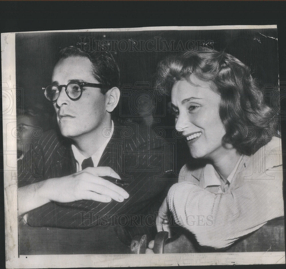 1947 Press Photo Ring Lardner Jr wife actress Frances Cheney - Historic Images