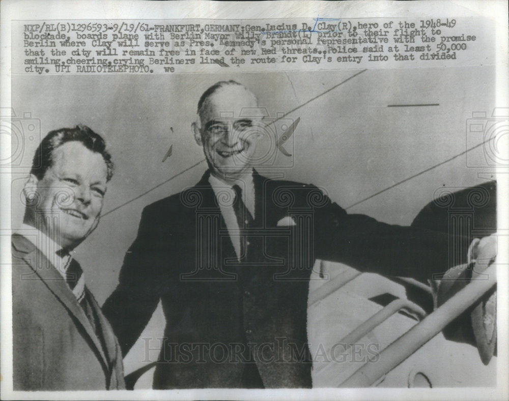 1961 Press Photo Lucius D Clay United States Army Military Governor - Historic Images