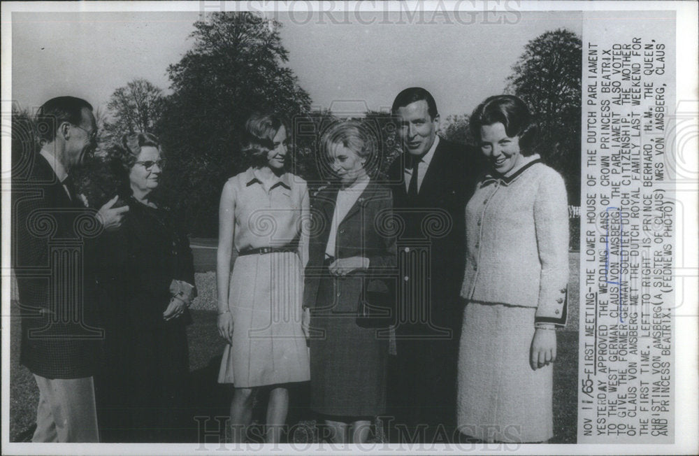 1965 Press Photo Crown Princess Beatrix Wedding Dutch Parliament - Historic Images