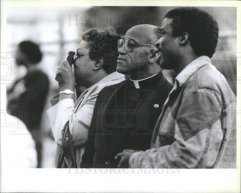 1989 Press Photo Holy Angels Church Fire Accident - Historic Images