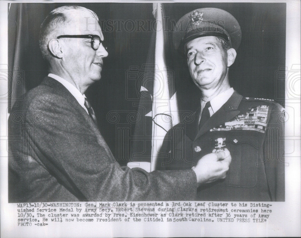 Press Photo Mark Clark United States Army General - Historic Images