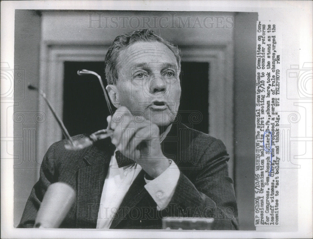 1965 United States Pennsylvania Senator Joseph S. Clark  - Historic Images