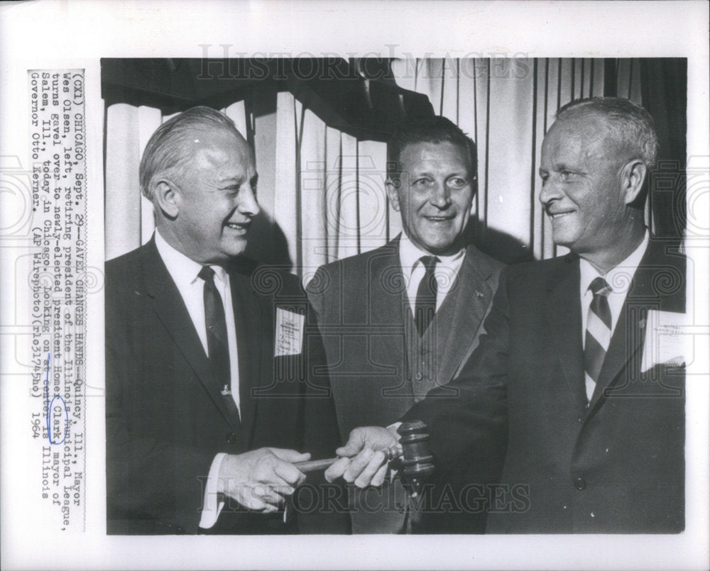1964 Homer Clark Elected President Of Illinois Municipal League - Historic Images