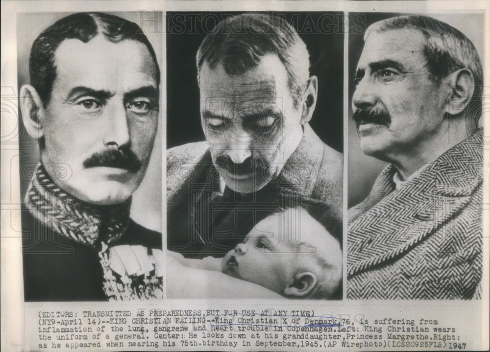 1947 King Christian X Denmark Royal Family - Historic Images