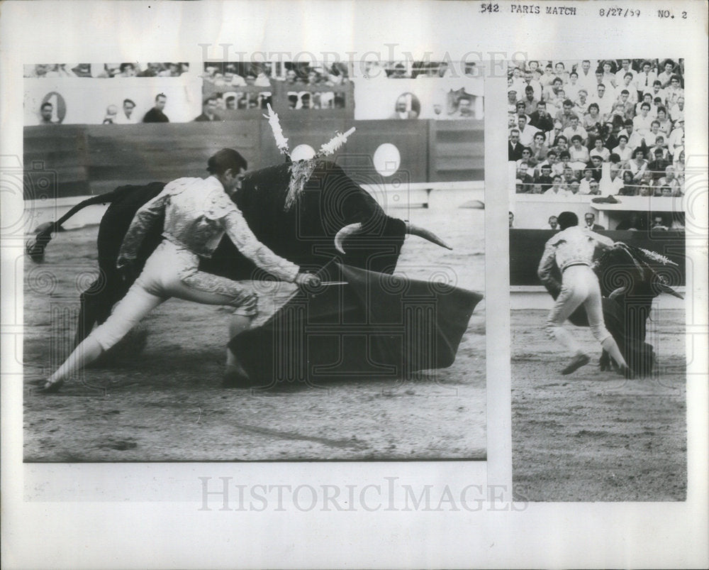 1959 Press Photo DOMINGUIN BULLFIGHTER SPAIN - Historic Images