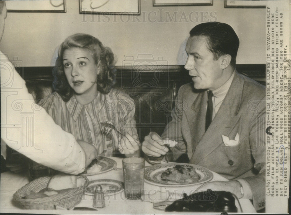 1938 Actress Singer Shirley Ross Elopes Husband Ken Dolan - Historic Images