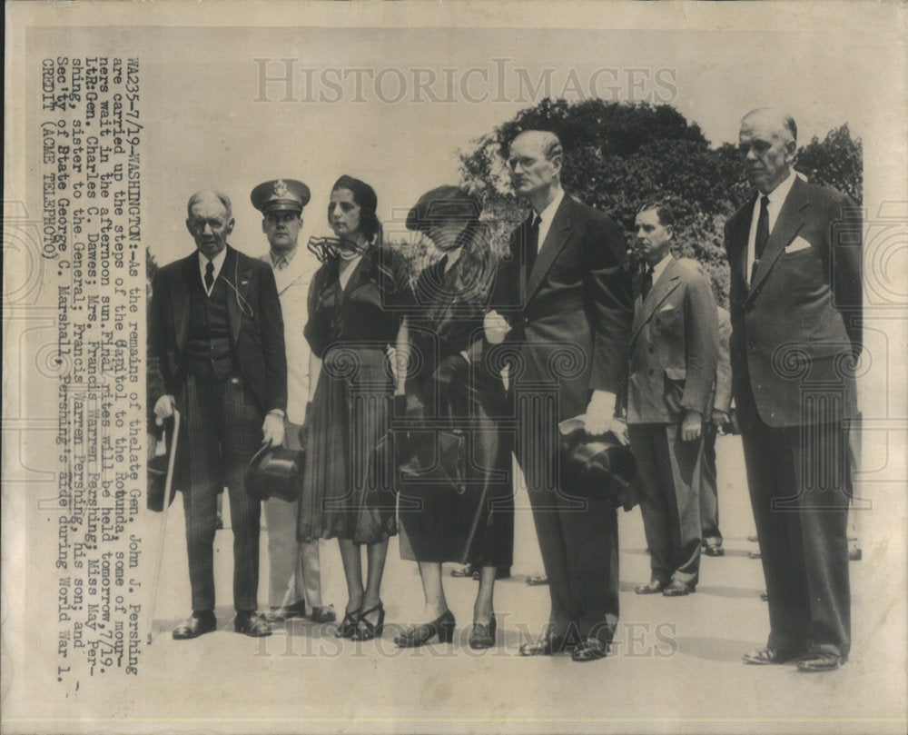 Press Photo John J. Pershing United States Army General's Funeral - Historic Images