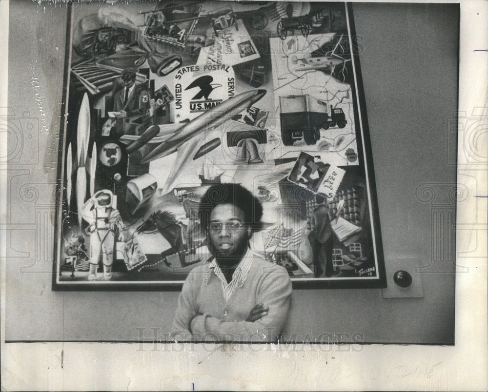 1975 Press Photo Postal Employee Grady Davis - Historic Images