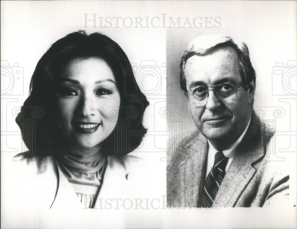 1988 Press Photo CONNIE CHUNG NBC NEWS CORRESPONDENT JOHN CHANCELLOR - Historic Images