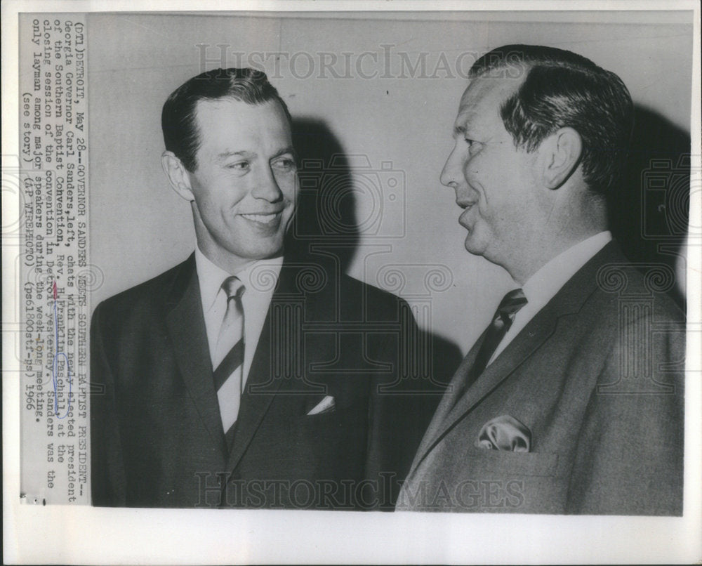 1966 Press Photo  PRESIDENT SOUTHERN BAPTIST CONVENTION REV.H.FRANKLIN PASCHALL - Historic Images