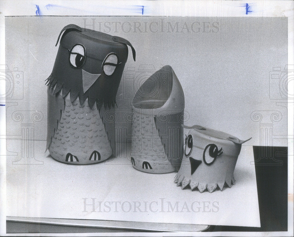 1969 owl canisters created ordinary bleach bottles - Historic Images