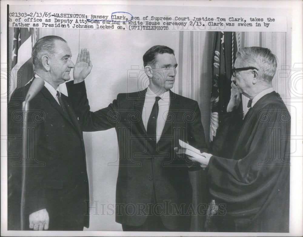 1965 Press Photo Ramsey Clark Deputy Attorney General Father President Johnson - Historic Images