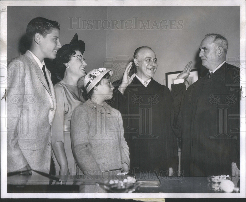 1958 Alfred Cilella Sworn In as Circuit Court Judge With Family - Historic Images