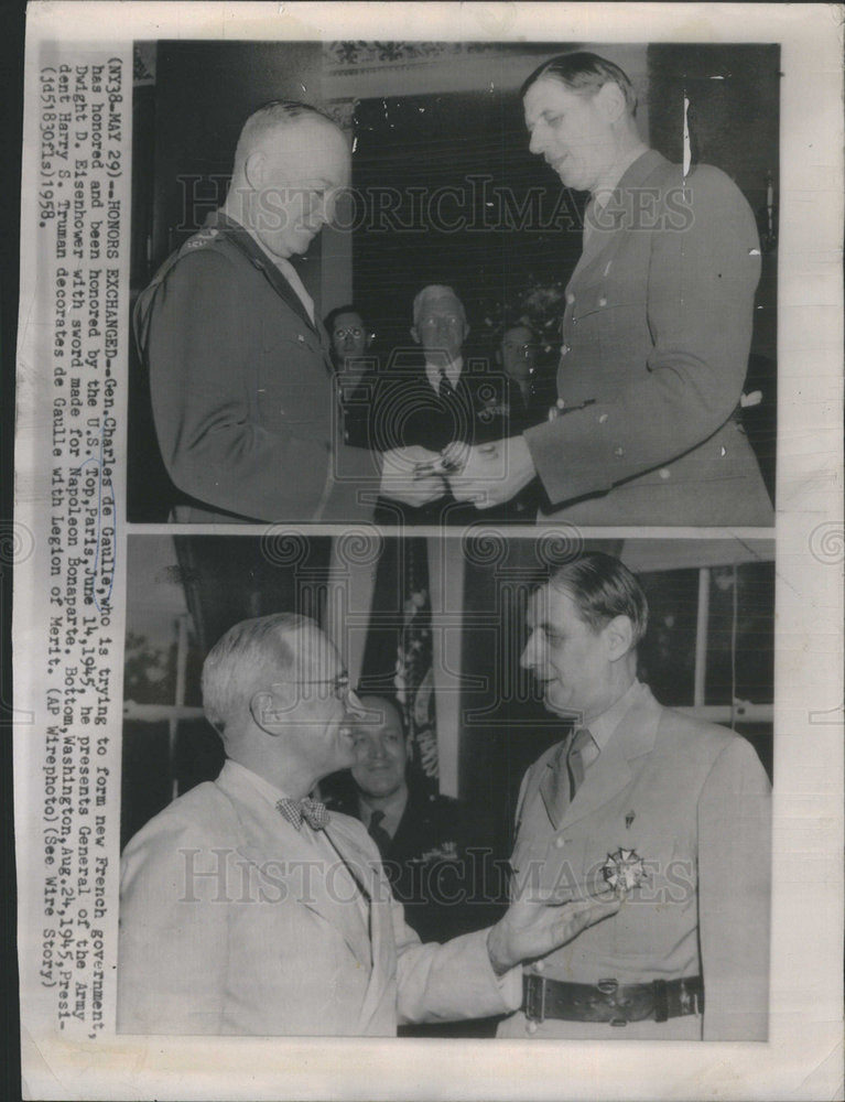 1958 French President & General Charles De Gaulle  - Historic Images