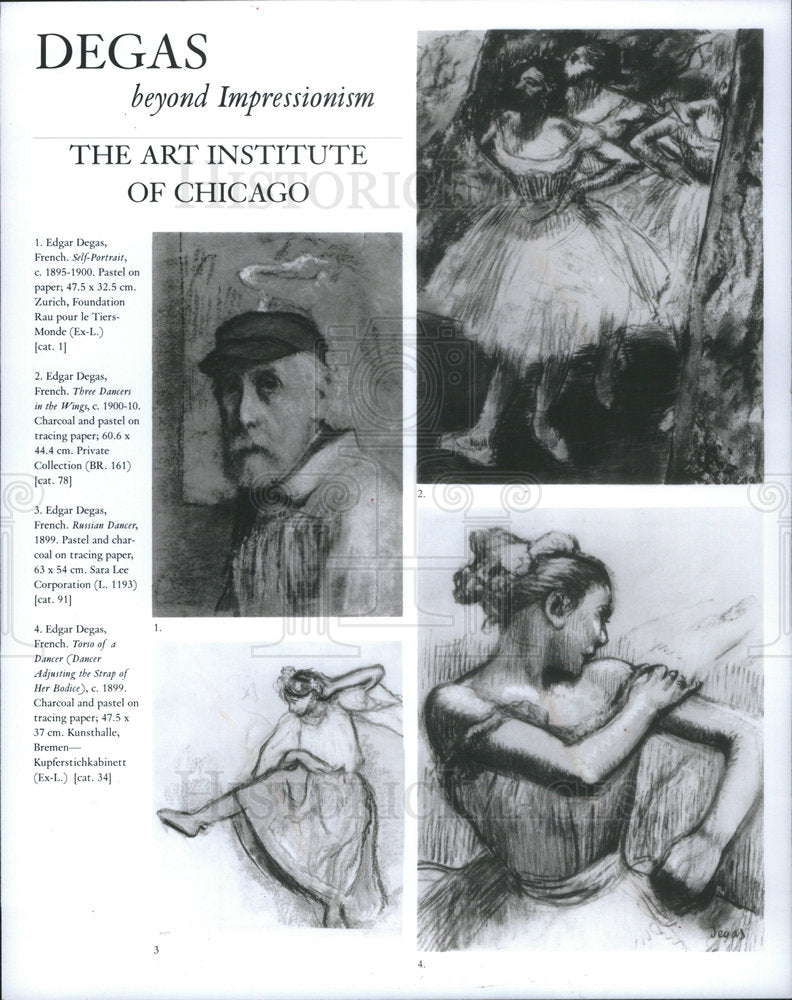 1996 Press Photo Artist Edgar Degas Exhibit Poster Art Institute of Chicago - Historic Images
