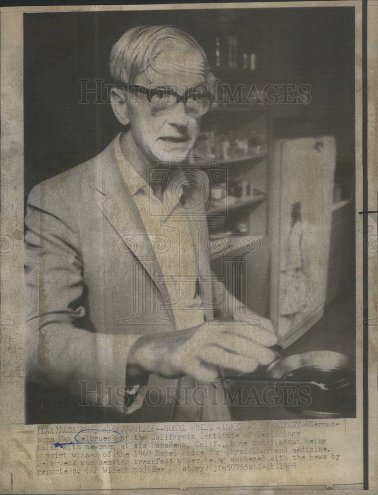 1969 Press Photo Max Delbrueck Of California Institute of Technology - Historic Images