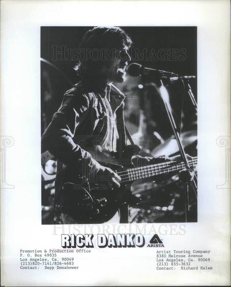 1977 Press Photo Singer Rick Danko Arista Records - Historic Images