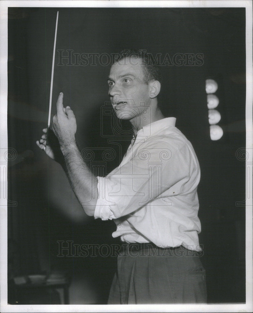 1958 Fire Department Band Conductor Lason Museum Science Show - Historic Images