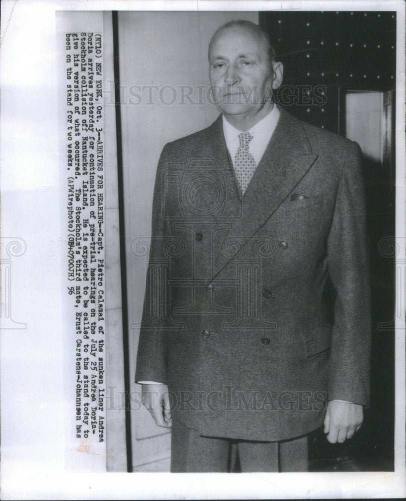 1956 Press Photo Capt. pietro Calami - Historic Images