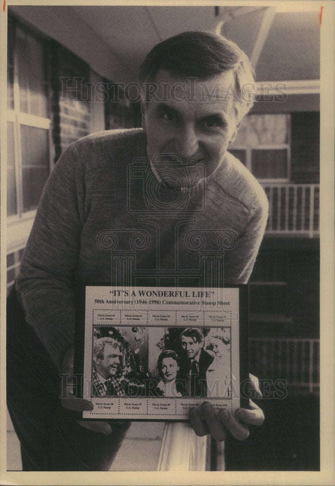 1993 Press Photo Richard Bysina's "It's A Wonderful Life" Stamp Request - Historic Images
