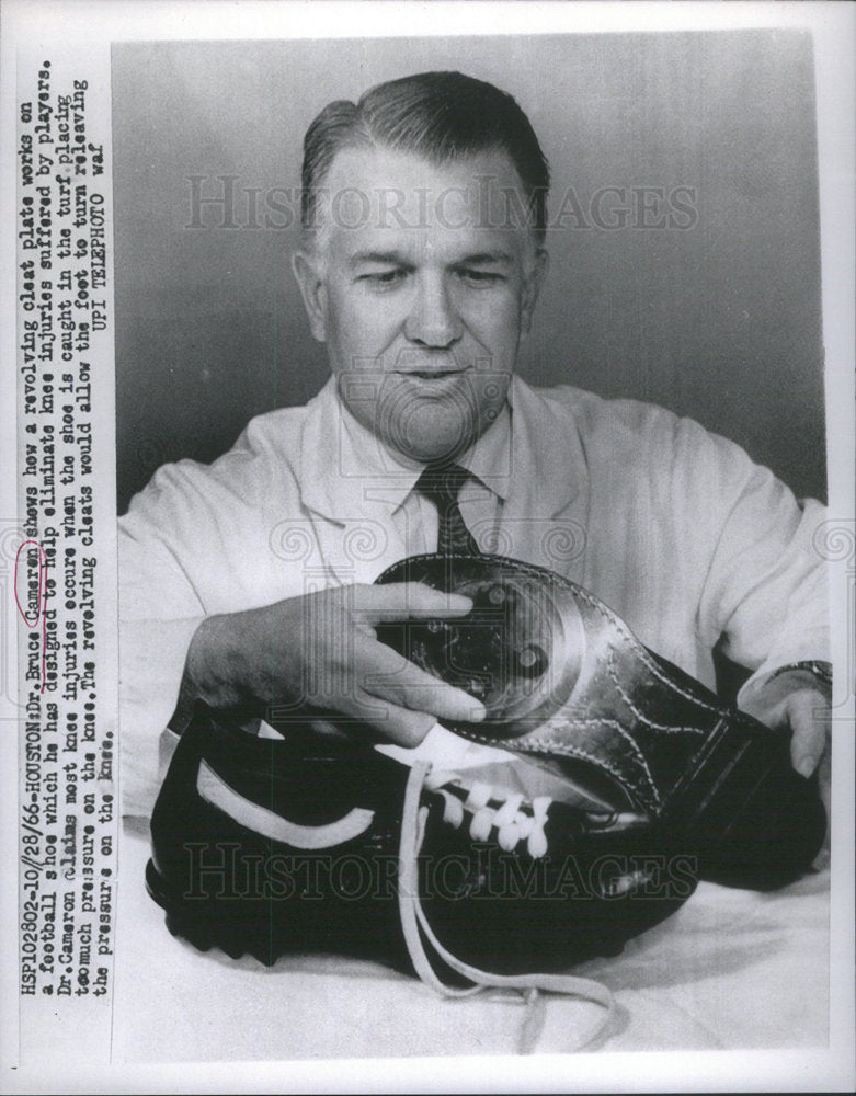 1966 Dr Bruce Cameron Football Shoe Revolving Cleats - Historic Images