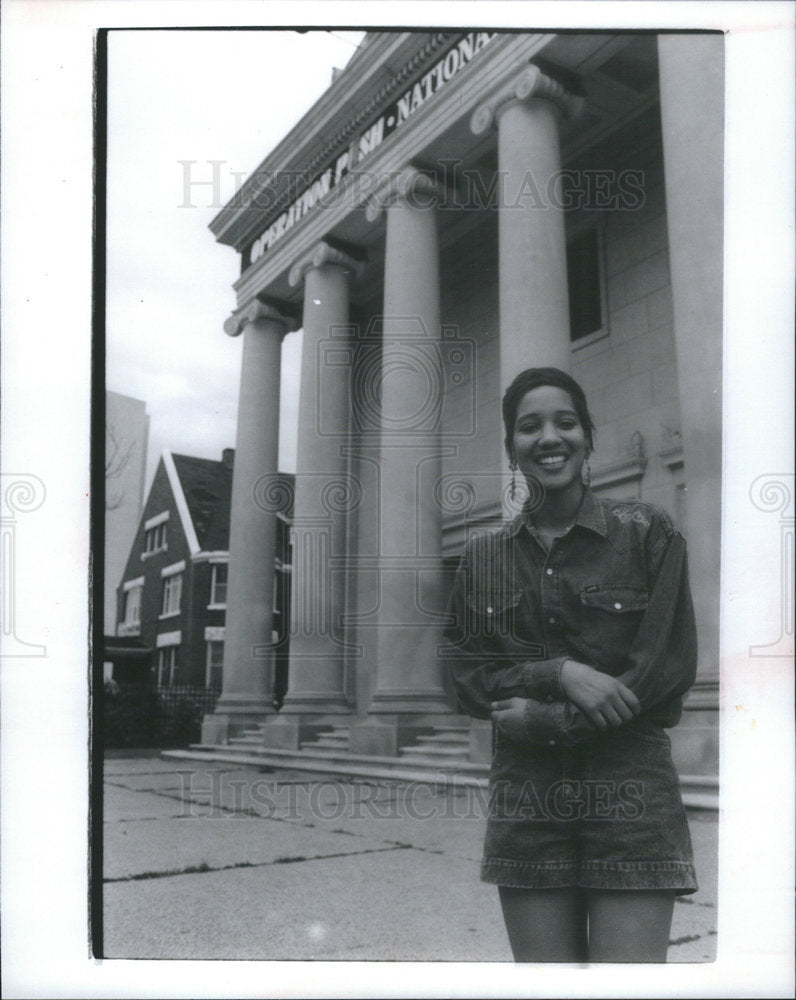 1992 Press Photo Jennifer Camp High School Senior Operation PUSH Receptionist - Historic Images