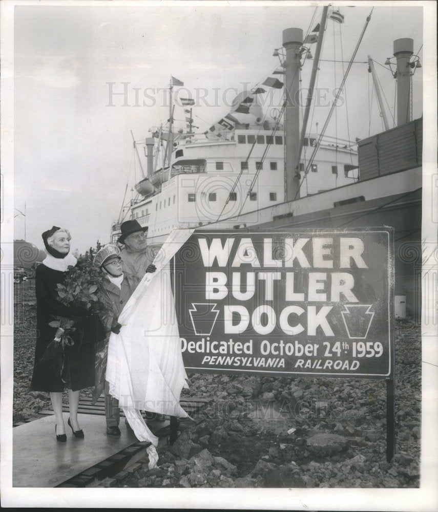 1959 Walker Butler Dock New Sign Unveiling Butler Family - Historic Images