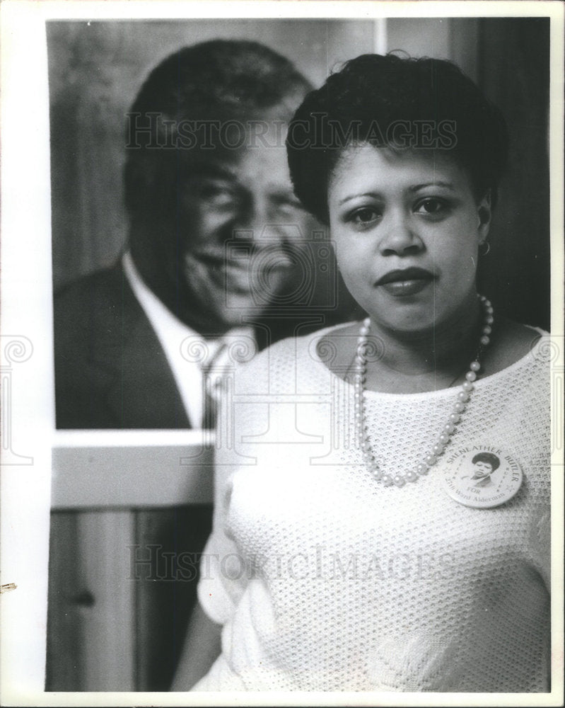 1987 Press Photo Sheaneather Butler Candidate 27th Ward In Chicago. - Historic Images