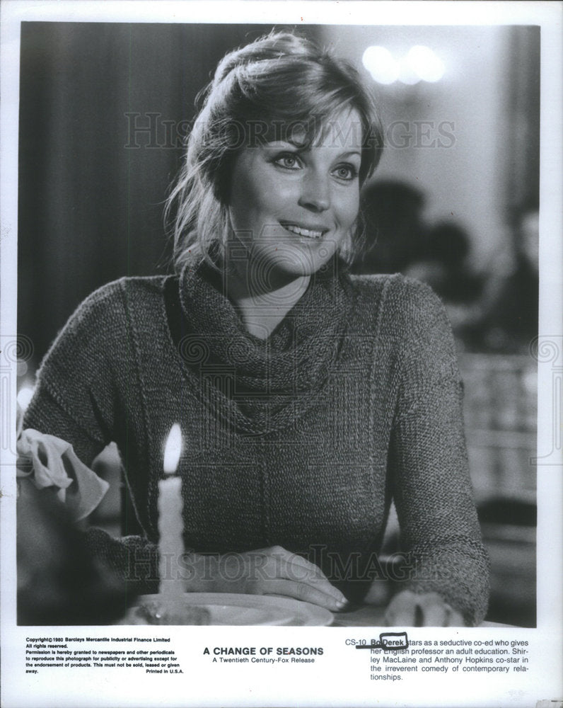 1980 Press Photo Actress Bo Derek Change Of Seasons Movie - Historic Images