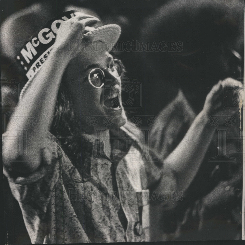 1972 Senator McGovern Supporter Celebrating Win Sherman House - Historic Images