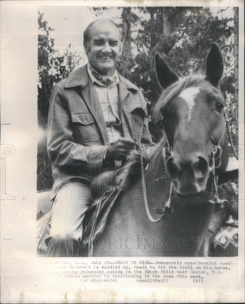 1972 George McGovern Saddled Up On Horse In South Dakota - Historic Images