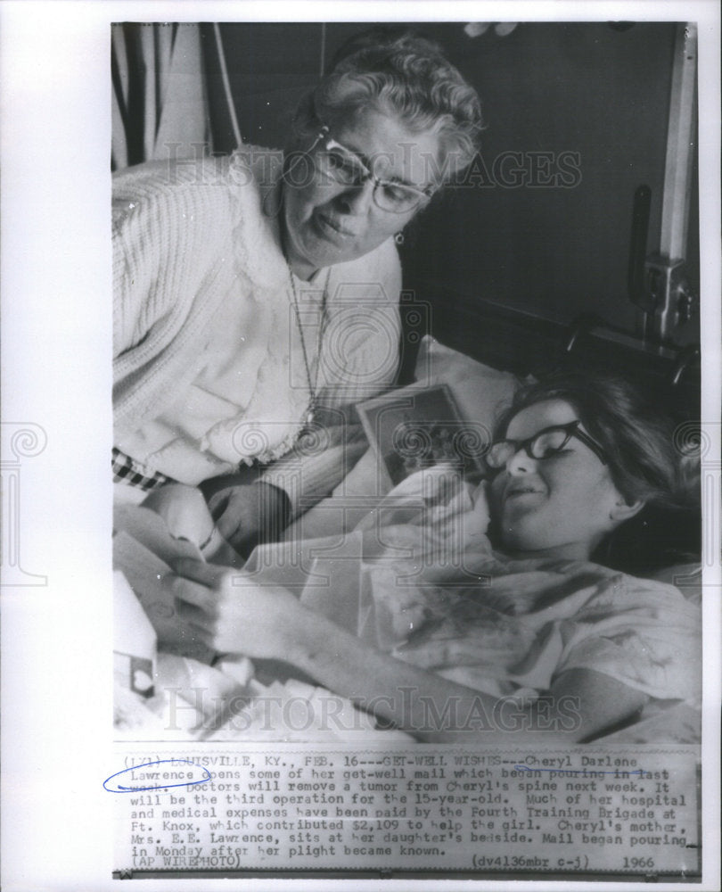 1966 Teenager Lawrence Reading Cards Hospital Bed Spine Tumor - Historic Images