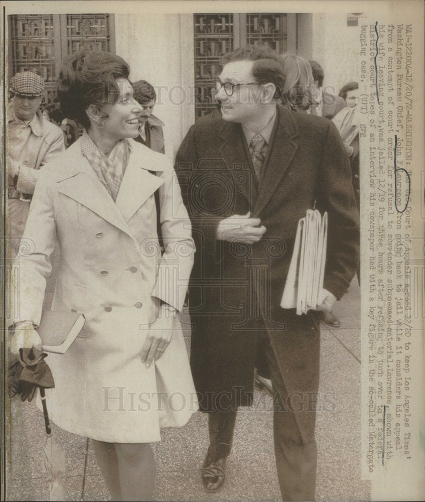 1972 Washington Bureau Chief John Lawrence with Wife - Historic Images