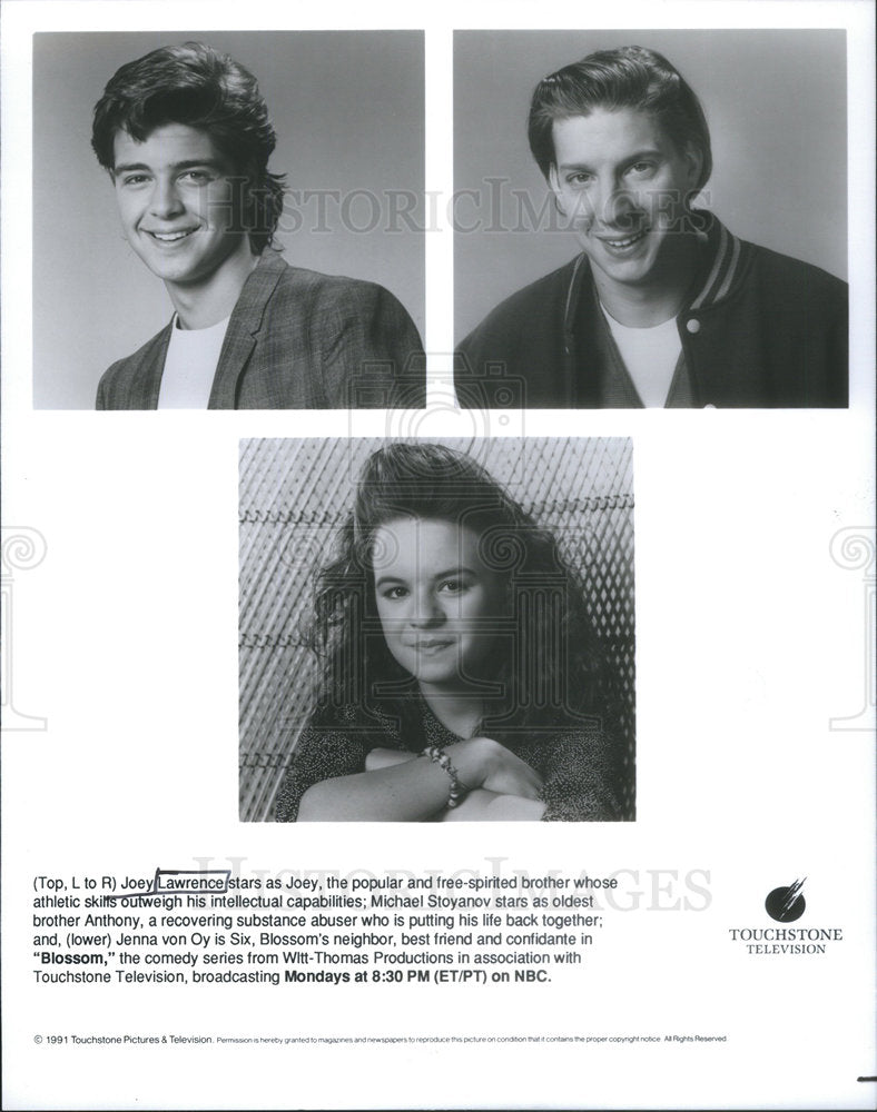 1991 Press Photo Joey Lawrence Michael Stoynav Jenna von Oy - Historic Images