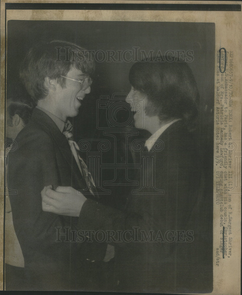 1970 Rober Shriver III and Christopher Lawford at Nightclub Debut - Historic Images