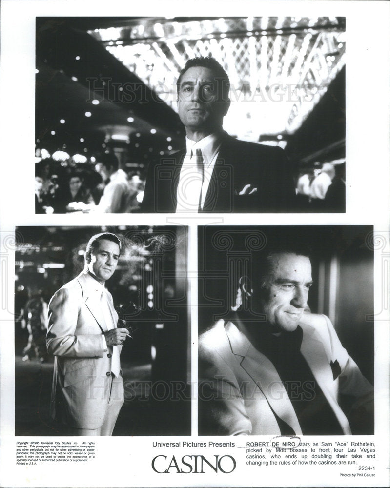 1995 Press Photo Robert De Niro Actor Casino Sam Rothstein - RSC70499 - Historic Images