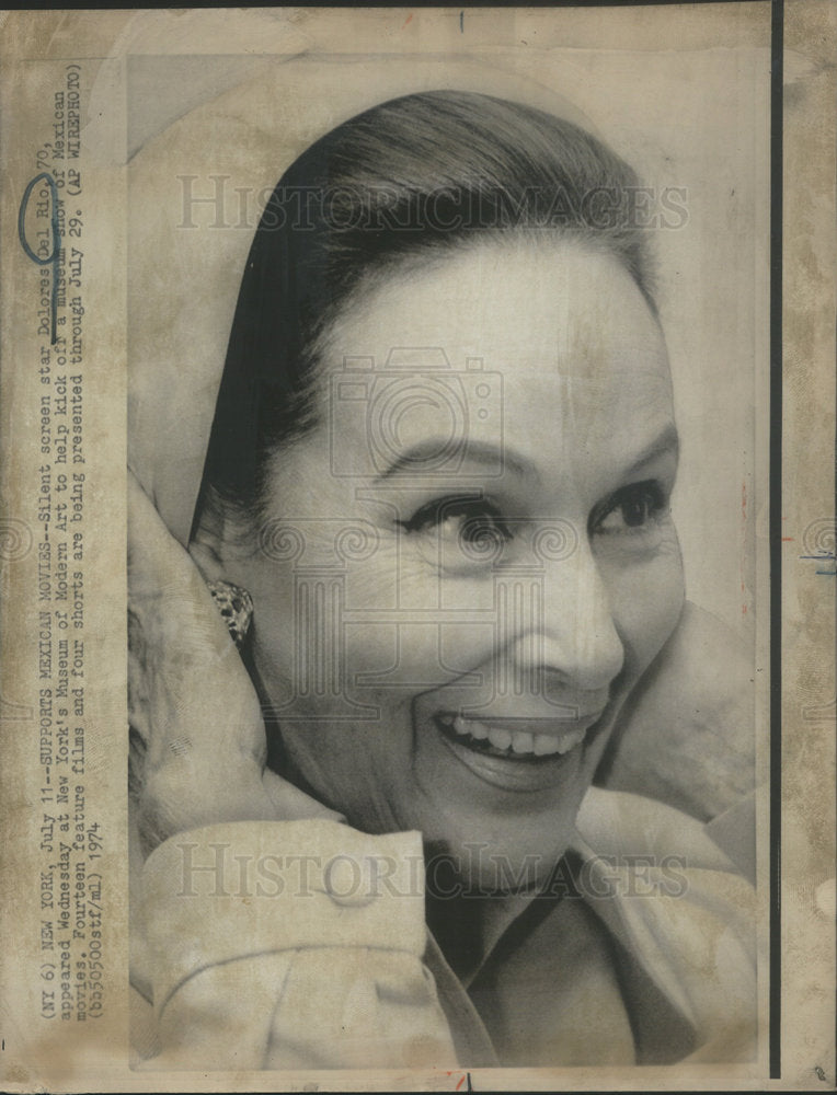 1974 Press Photo Dolores del Río  Mexican film actress - Historic Images