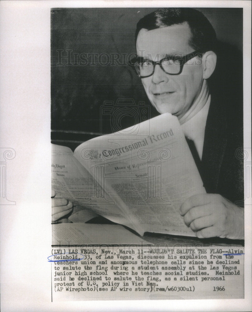 1966 Alvin Meinhold United States Las Vegas Teacher & Activst - Historic Images