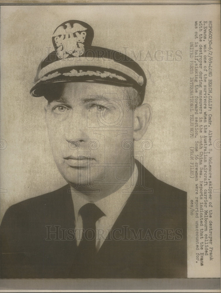 1969 Press Photo Cmdr. Albert S. McLemore United States Navy - Historic Images