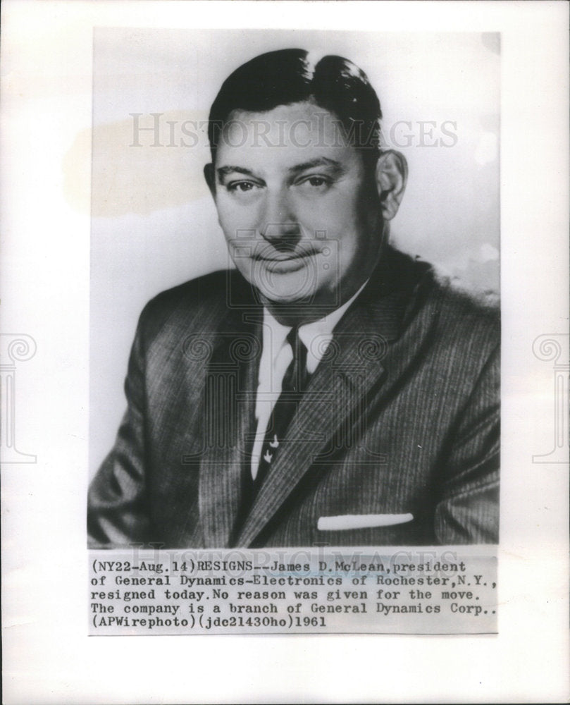 1961 James D. McLean American Executive - Historic Images