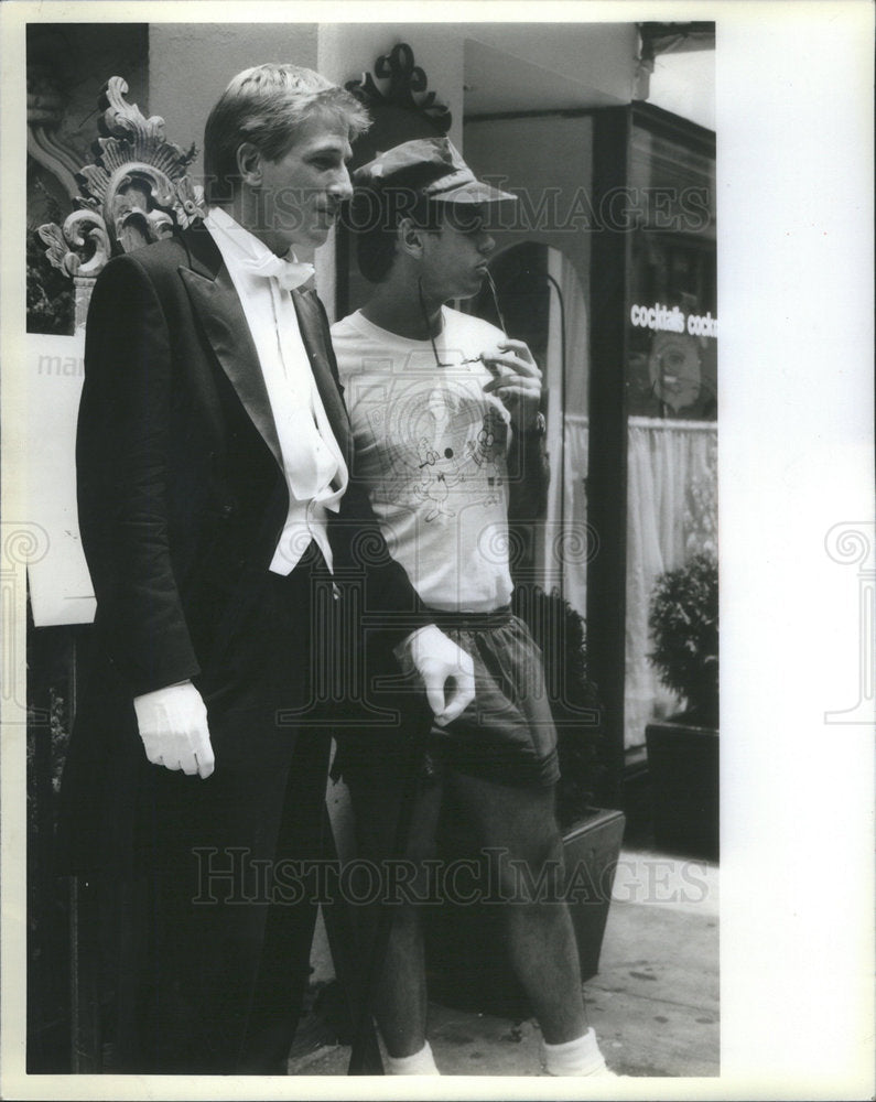 1984 Press Photo Michael Wright/Composer/Pianist/Duffy Hudson/Actor - Historic Images