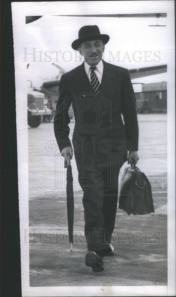 1948 Press Photo Cavendish w. Cannon U.S. Ambassador Yugoslavia Danube Diplomat - Historic Images