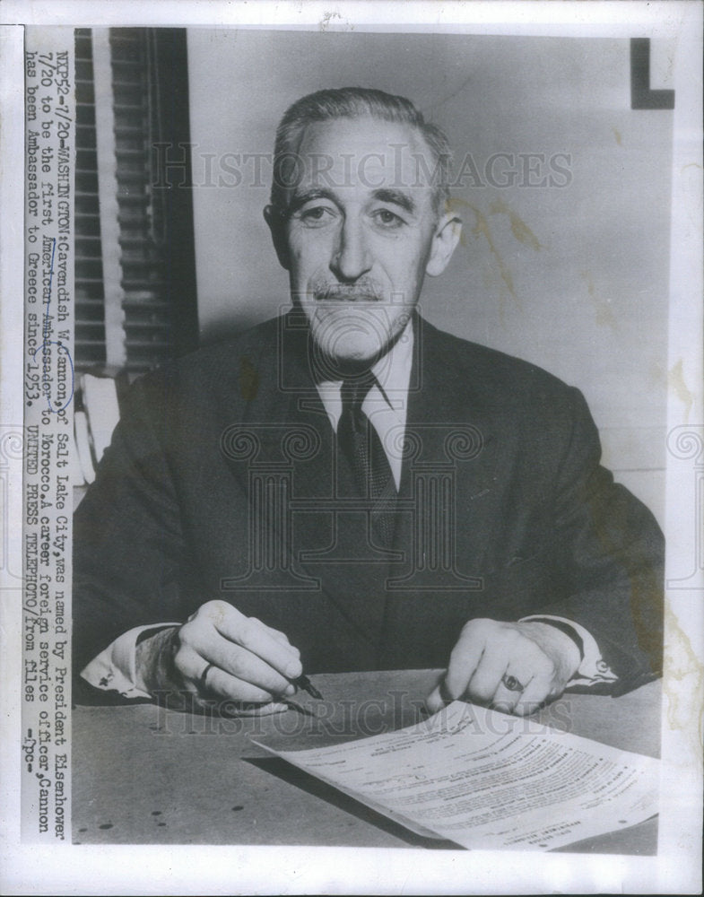 1956 Cavendish W. Cannon, American Ambassador to Morocco - Historic Images