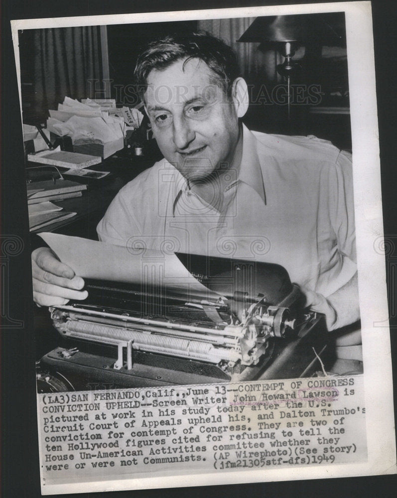 1949 Press Photo Screen Writer John Howard Lawson U S Circuit Court - Historic Images