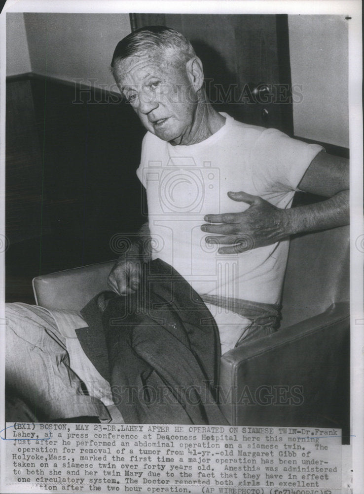 1953 Dr. Frank Lahey after he performed an abdominal operation - Historic Images