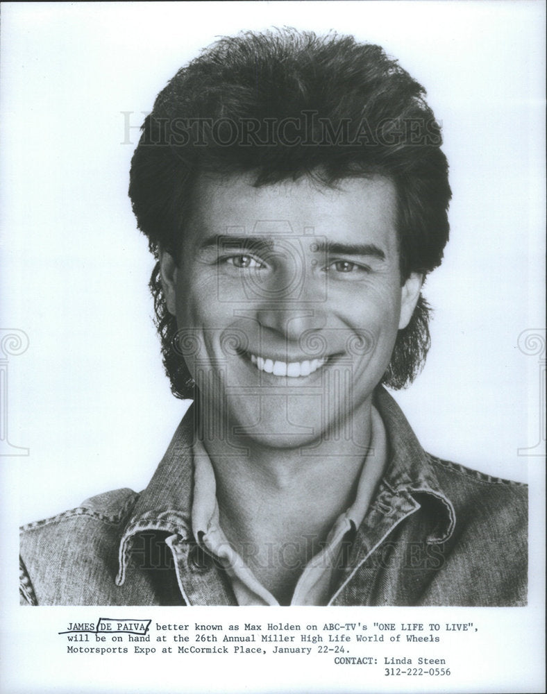 Press Photo Actor James DePaiva Max Holden ABC One Life to Live Soap Star TV - Historic Images