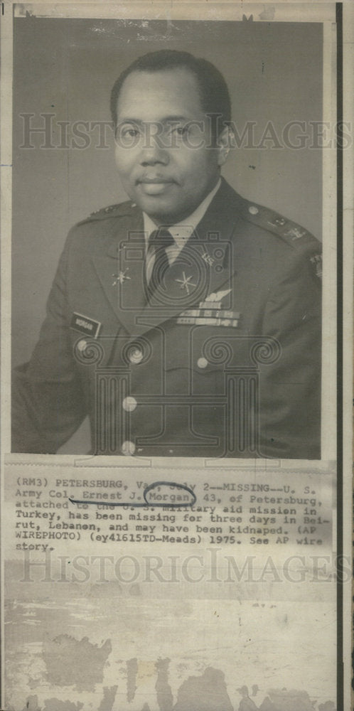 1975 Col. Earnest J. Morgan missing in Belrut, Lebanon. - Historic Images