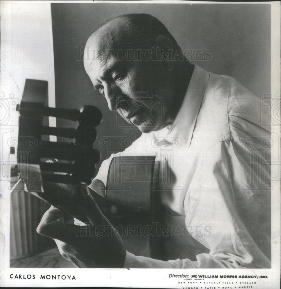 1963 Carlos Montoya Flamenco Guitarist Spanish Musician Guitar - Historic Images