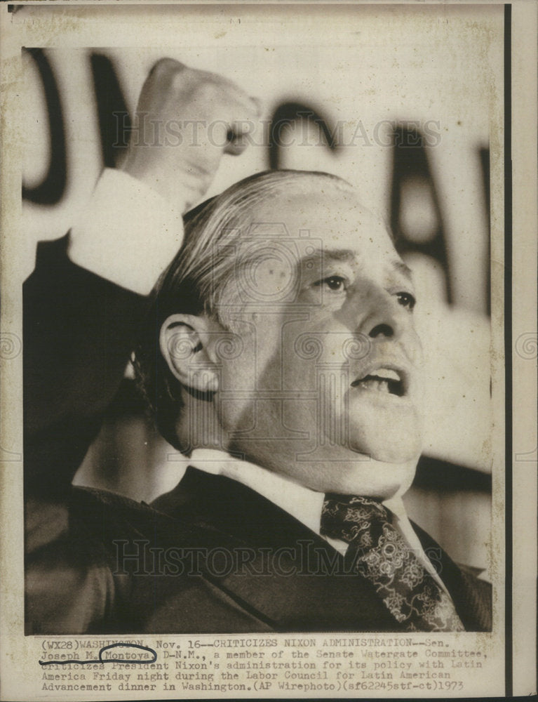 1973 Press Photo Joseph Montoya Senator - Historic Images