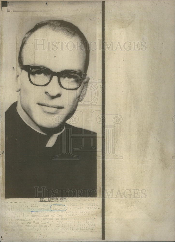 1969 Gerald Montroy Catholic Priest Committee Of Ten Million Group - Historic Images